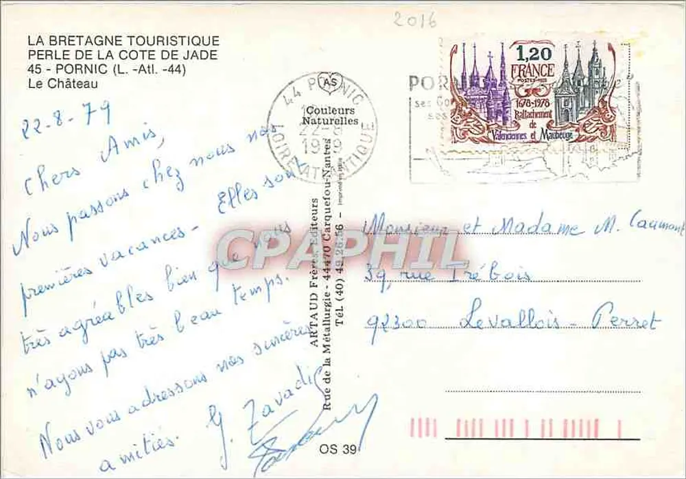 O Castelo de Pornic — A Bretanha Turística — editor LA BRETAGNE TOURISTIQUE - Verso