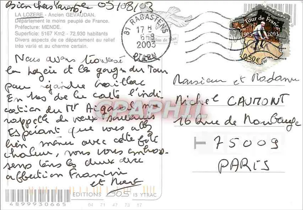 Lozère — Gévaudan e Cévennes — Éditions Ytrac - Verso