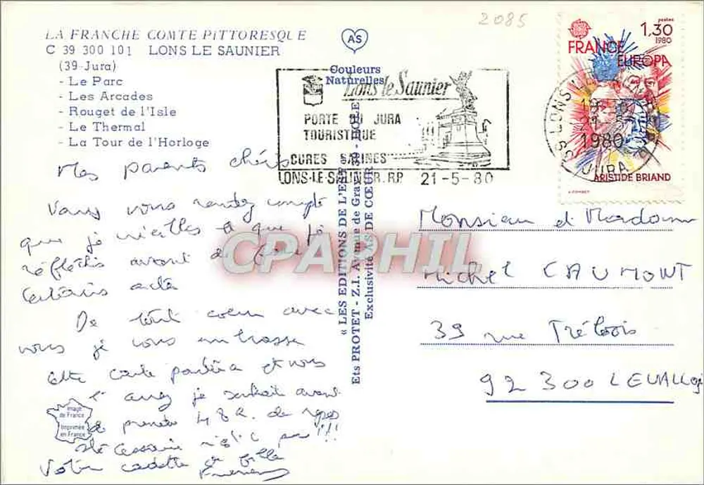 Lons-le-Saunier — panoramisch uitzicht — Graphphil - Achterkant