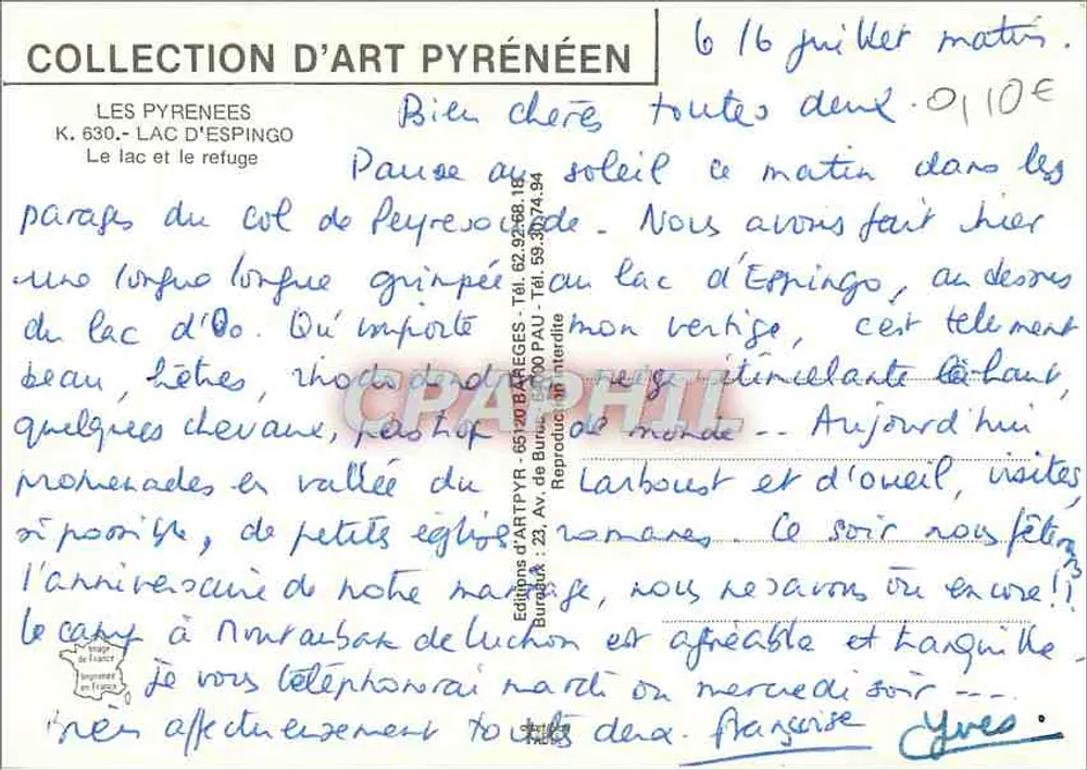 Lago d'Espingo e rifugio — Pirenei — Edizione ARTPYR - Verso
