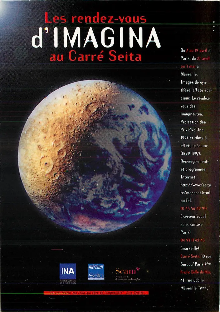 IMAGINA의 모임 — Carré Seita에서 1997년 Pixel-Ina 상과 특수 효과 영화(1899-1997) 상영 - 앞면