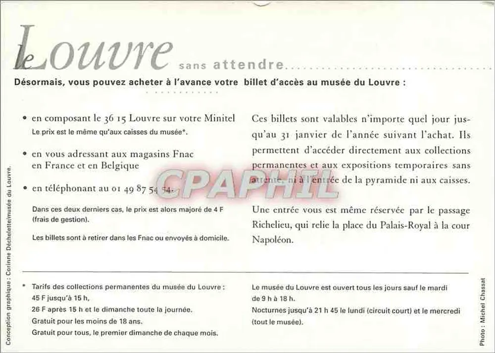 O Louvre — sem esperar — editor não visível, número de série não visível - Verso