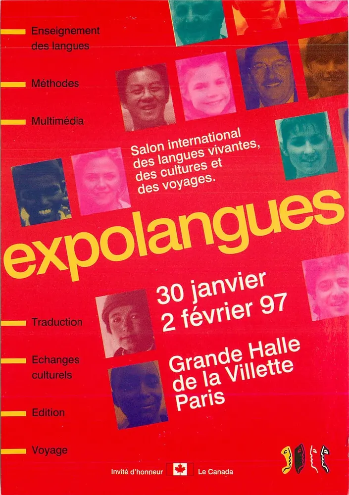Salon international des langues vivantes, des cultures et des voyages — expololangues — 30 janvier - 2 février 1997 — Grande Halle de la Villette, Paris - Recto
