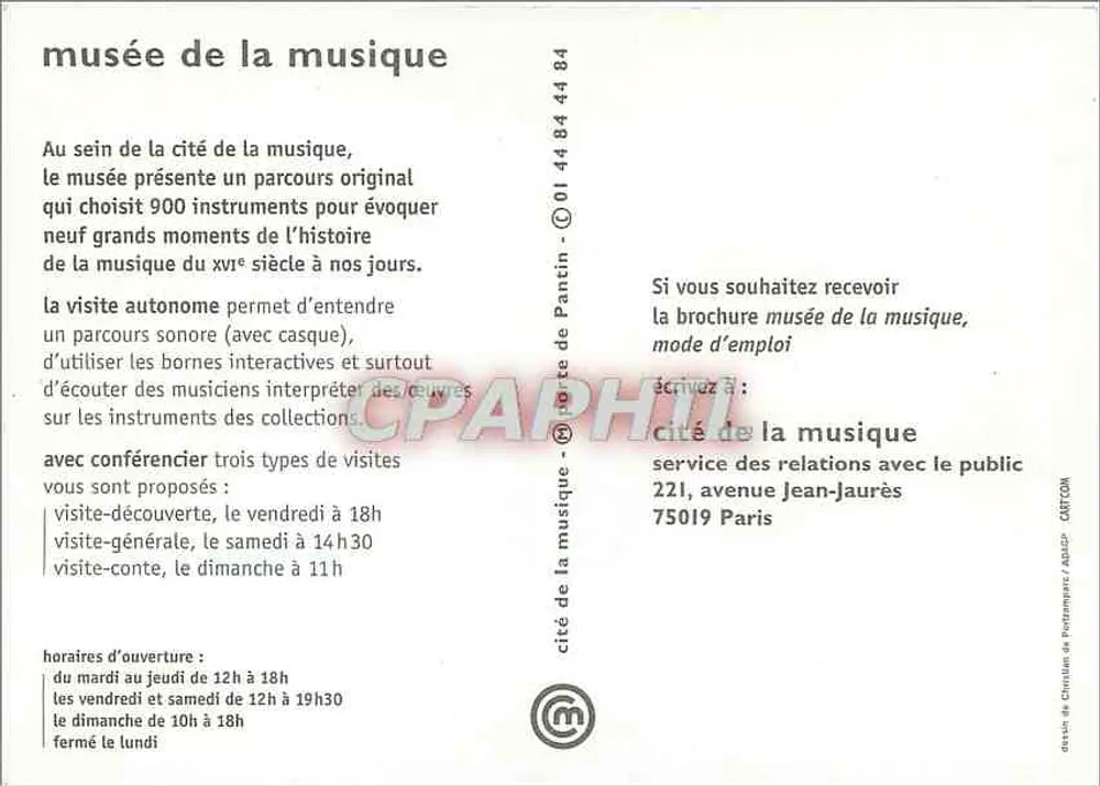 Cité de la musique — Musée de la musique — FIP-105.1 - Verso
