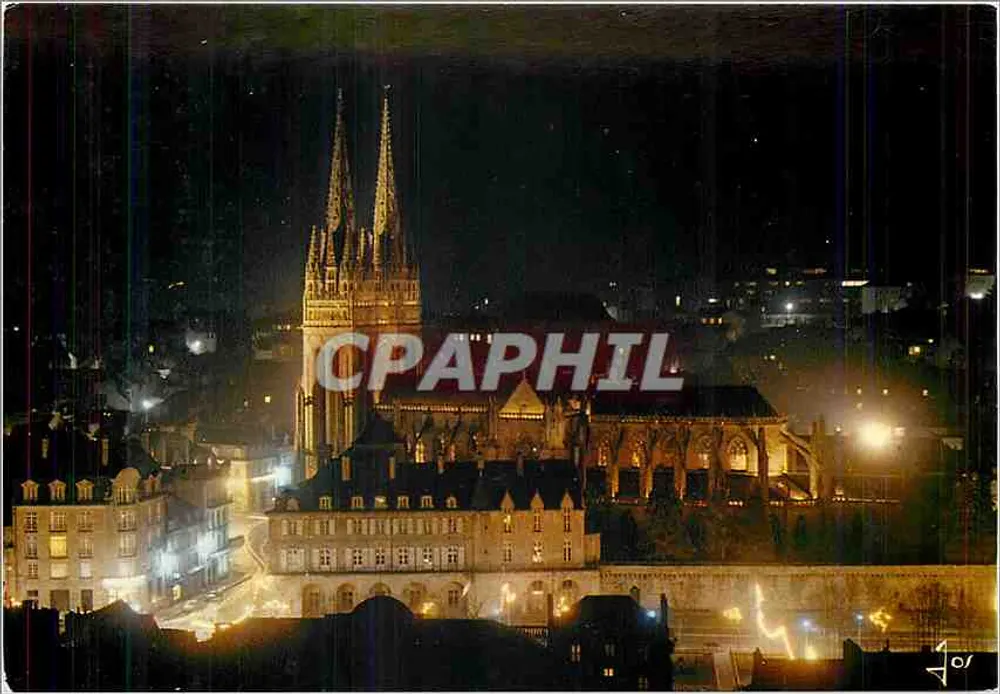 Quimper — Beleuchtete Kathedrale im Zentrum der Stadt — Editions d'Art JOS - Vorderseite