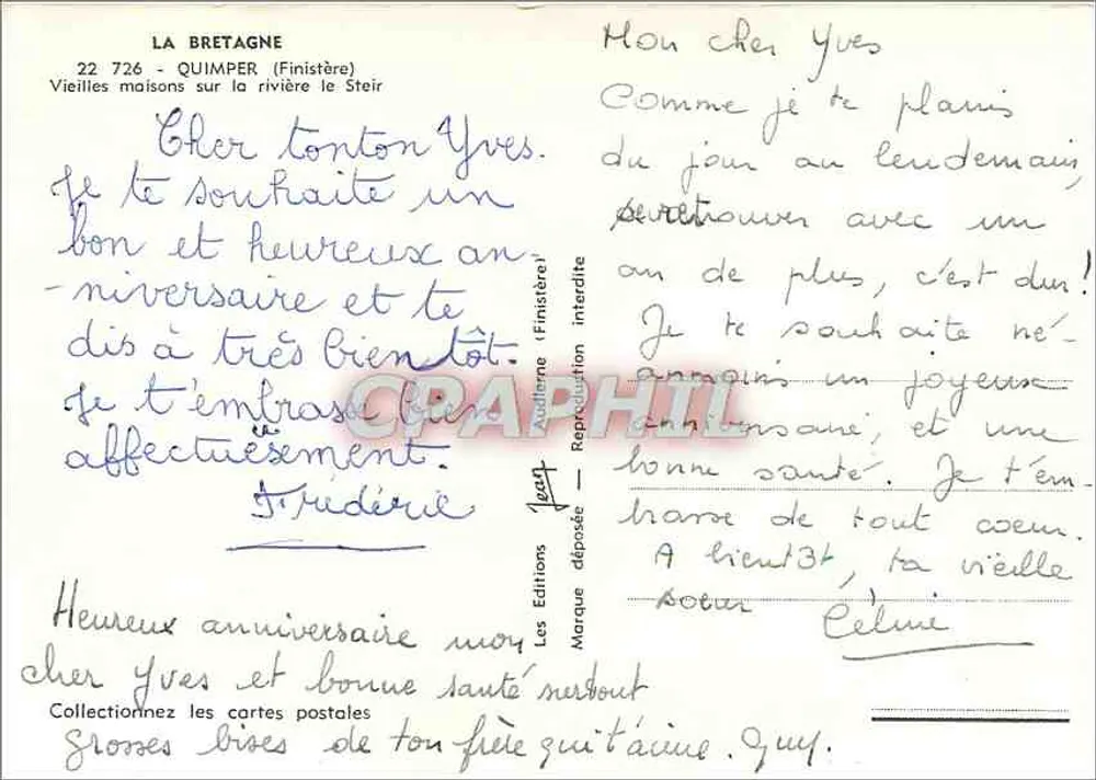Quimper (Finistère) — Alte Häuser am Fluss Steir — Les Éditions Jean - Rückseite