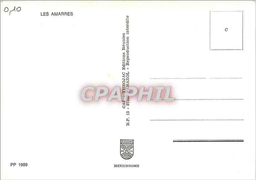Les Amarres — Amarragem marítima — Éditions Réunies Bénazol - Verso