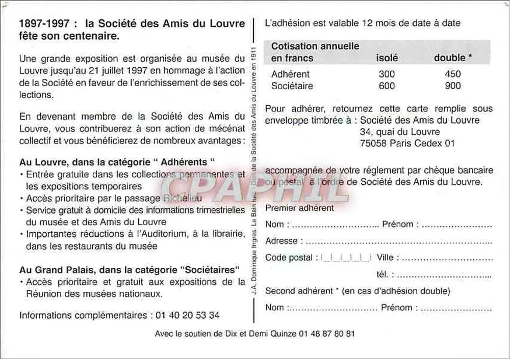 Gesellschaft der Freunde des Louvre — Centenary 1897-1997 — Verlag: Gesellschaft der Freunde des Louvre - Rückseite