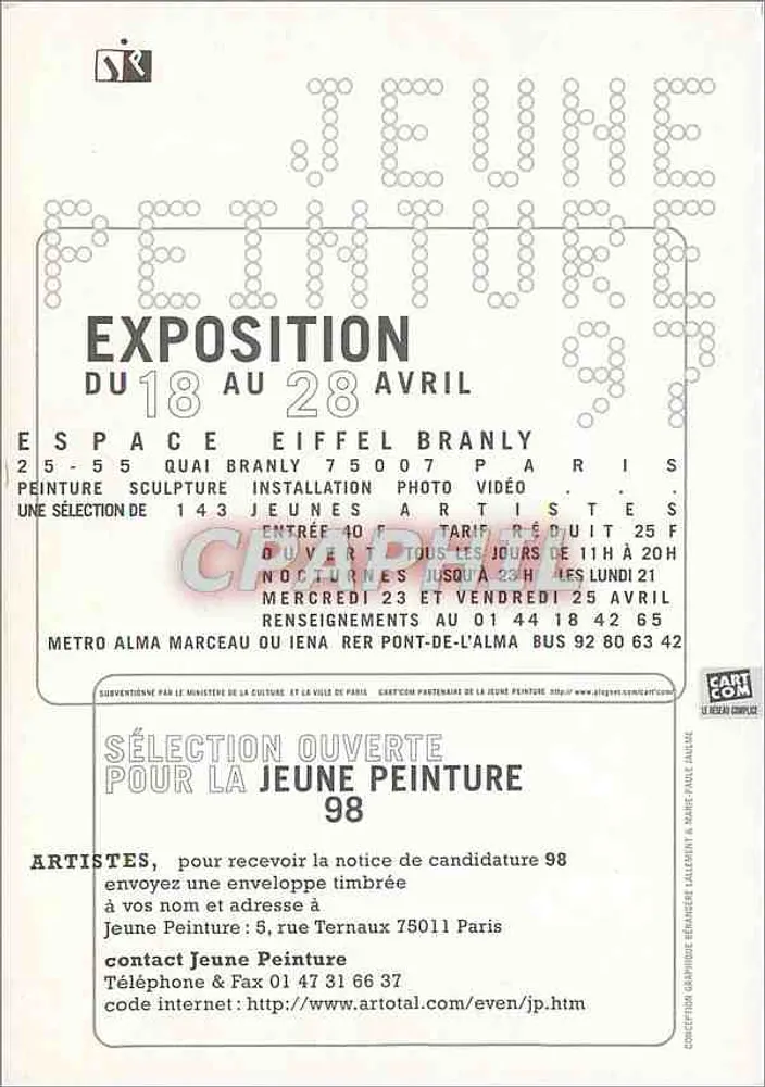 Jeune Peinture 97 — Exposição no Espaço Eiffel Branly — editor Jeune Peinture - Verso