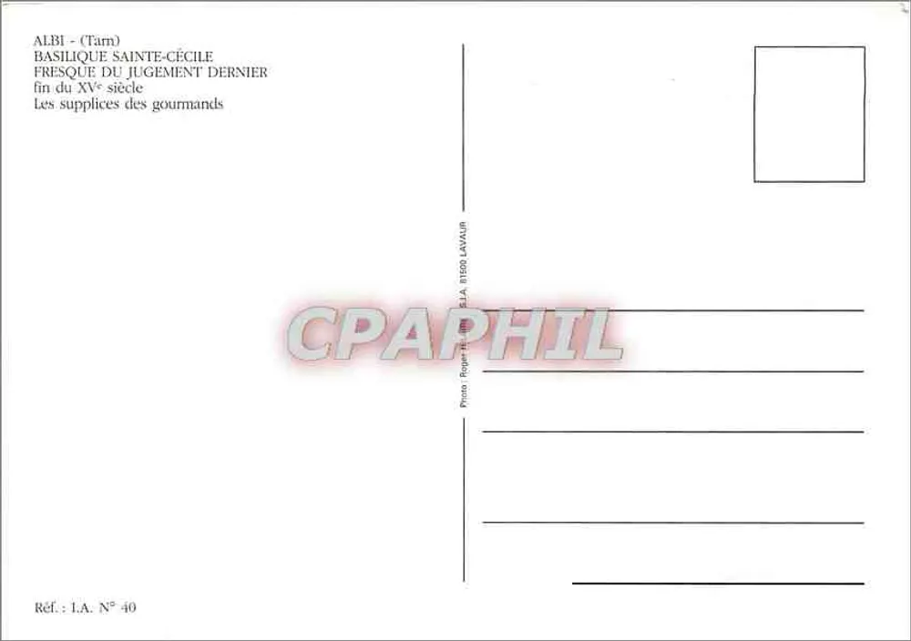 Albi - Basilique Sainte-Cécile — Fresque du Jugement Dernier — Les supplices des gourmands — fin du XVème siècle - Verso