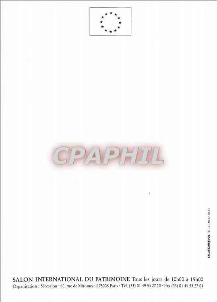 Internationaler Erbe-Messe — Erhaltung, Restaurierung, Rückgabe — 25.–28. September 1997 — Le Carrousel du Louvre, 99 rue de Rivoli 75001 Paris - Rückseite