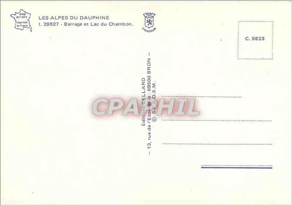 Barrage et Lac du Chambon — Vallée de l'Oisans — Édition C.ELLARD - Verso