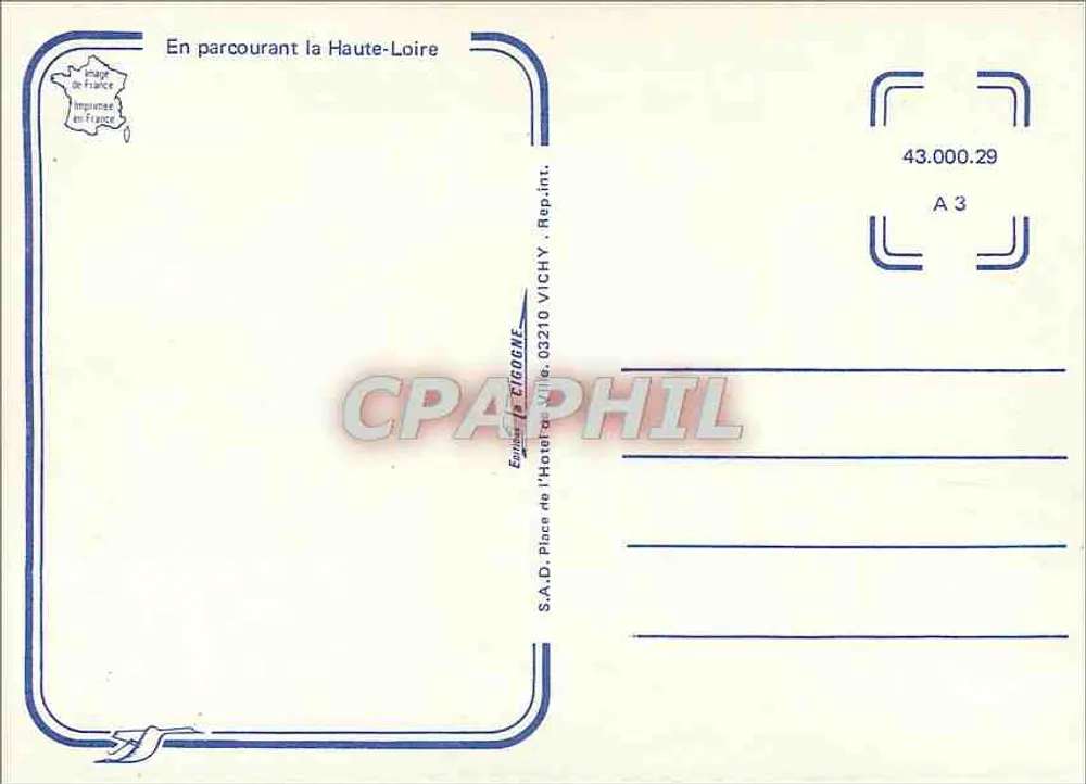 Przejeżdżając przez Haute-Loire — Wydawca S.A.D. Plac zegarowy, 03210 Vichy - Rewers