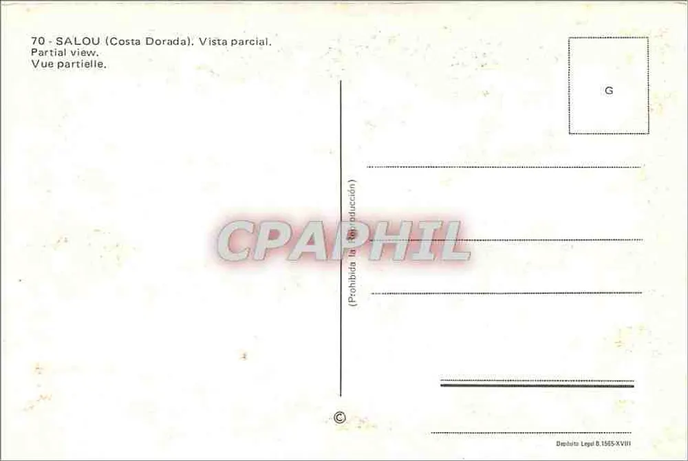 Salou — Teilansicht der Strand und Gebäude — Nr. 70 - Rückseite