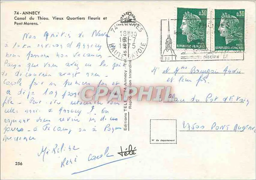 Annecy - Canal du Thiou, blühende alte Viertel und Brücke Morens — Éditions TELL - Rückseite