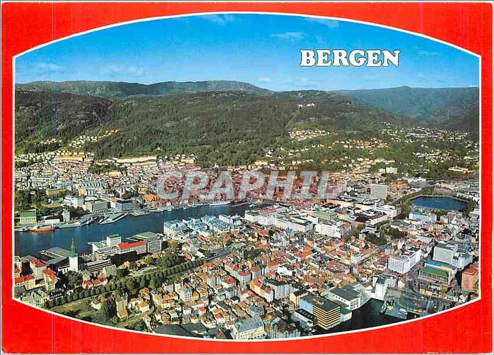 Bergen — vista aérea — Knut Enerett & Kunstforlag AS - Frente