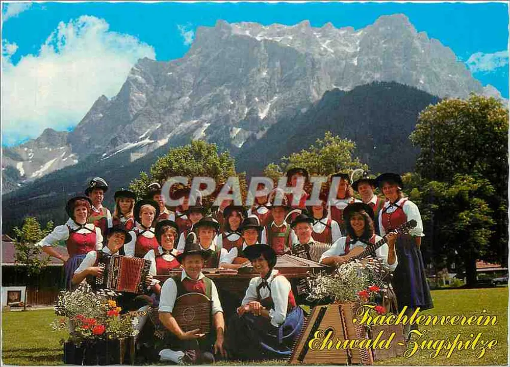 Trachtenverein Ehrwald-Zugspitze — grupo folclórico em traje tradicional — Trachtenverein Ehrwald-Zugspitze, Tirol - Frente