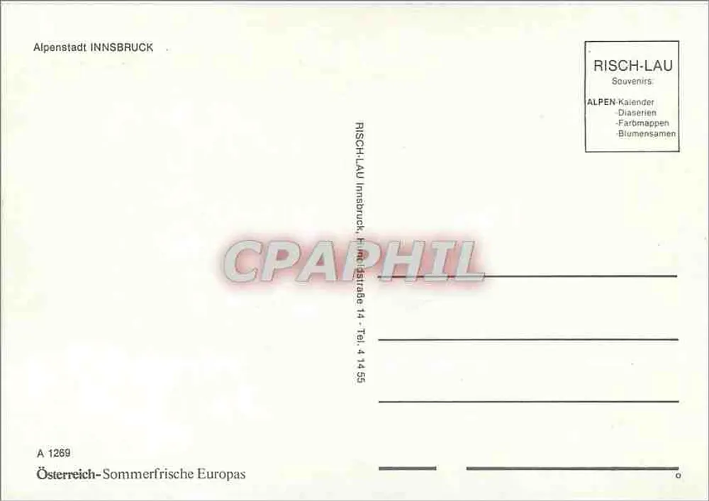 Alpenstadt INNSBRUCK — Tyrol — wydawca RISCH-LAU, nr A 1269 - Rewers
