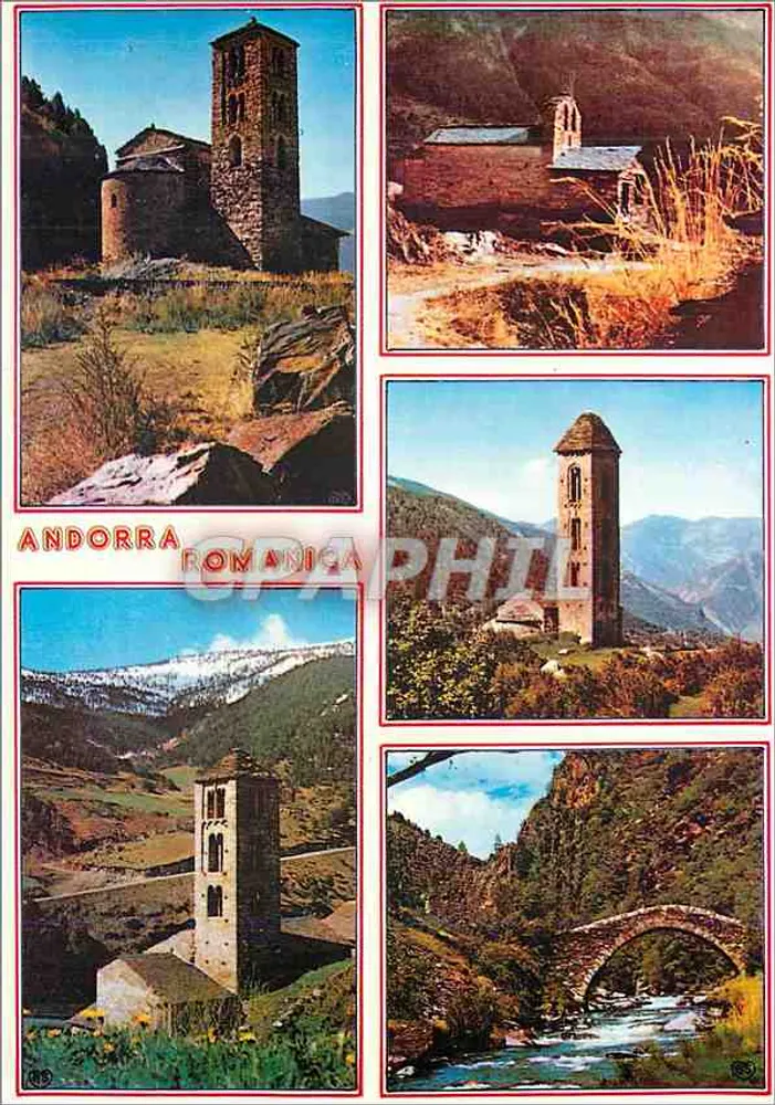 Römisch-byzantinische Andorra — Blick auf mehrere Kirchen und Landschaften — CPACOLOR Verfahren 81 - Vorderseite