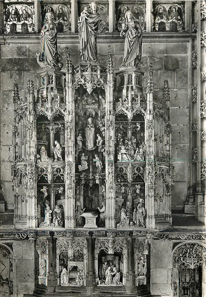Bourg-en-Bresse (Ain) — Kirche von Brou (Anfang des 16. Jahrhunderts) — Retabel der sieben Freuden der Jungfrau — Services Commerciaux Monuments Historiques, Grand Palais, Paris - Vorderseite