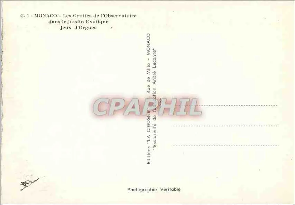 Die Höhlen des Observatoriums — Exotischer Garten der Orgues — Editions LA CIGOGNE - Rückseite