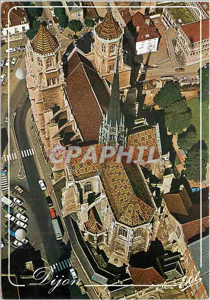 Dijon — Luftbild der Kirche Saint-Bénigne — Entel-Victor-Ausgabe - Vorderseite