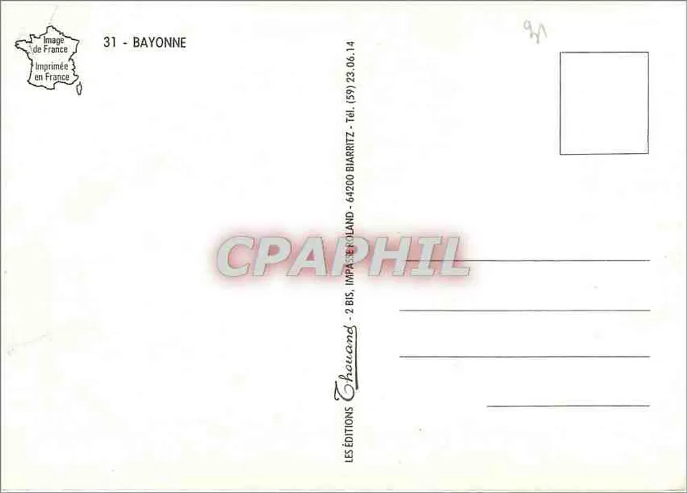 Bayonne — O milagre de Bayonne — Edições Thouand - Verso