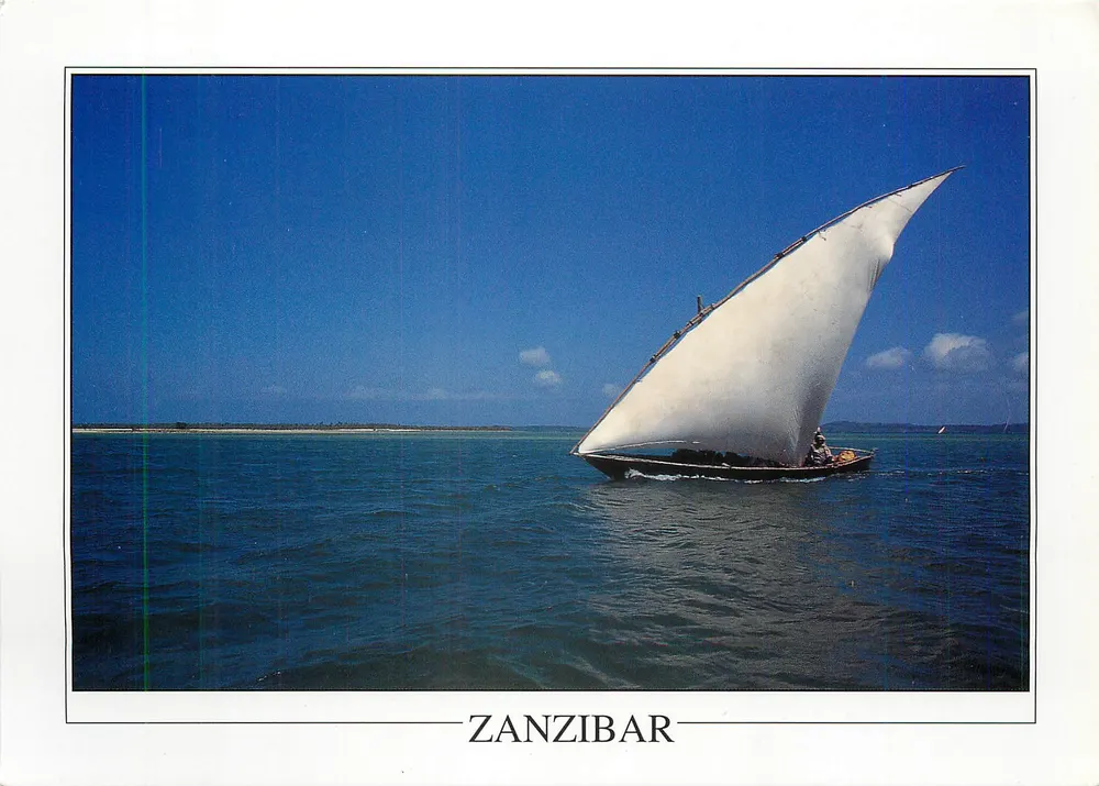 Zanzibar — Weiße Segel auf dem Meer — GA182 - Vorderseite