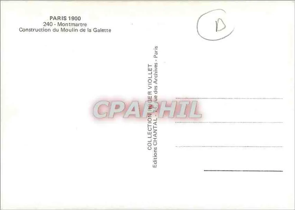 Mulino della Galette — Costruzione — Editions Viollet - Verso