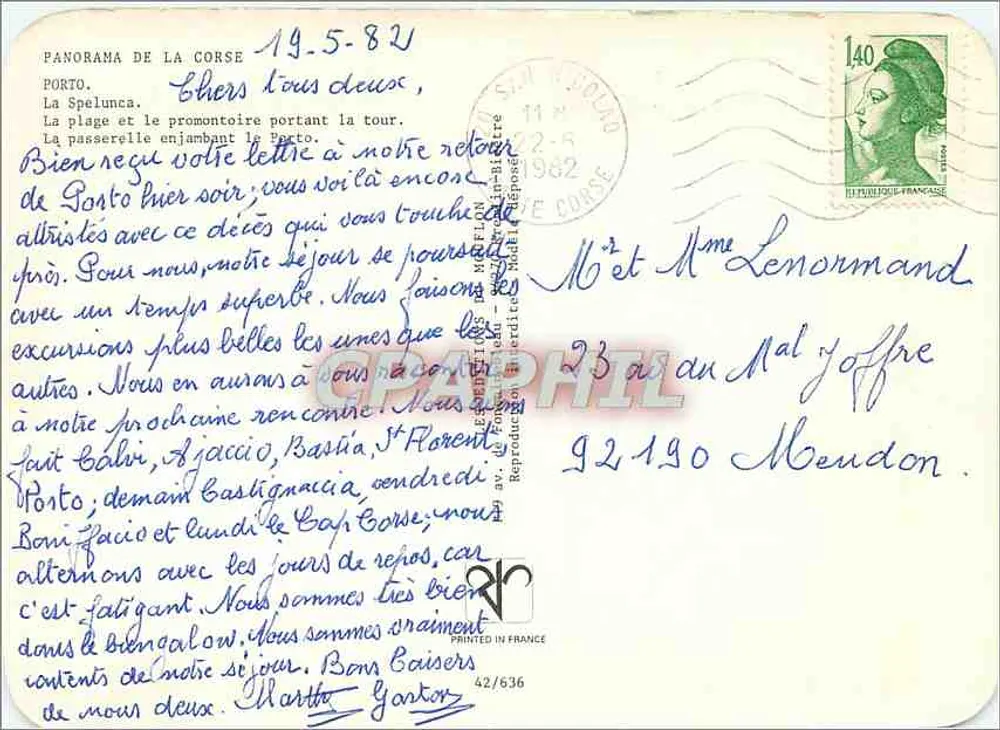 Porto - Panorama da Corse — Editor: , n° 42/636 - Verso