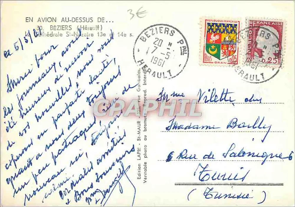 Béziers — Cathédrale Saint-Nazaire — Édition Lape - St-Maur - Verso
