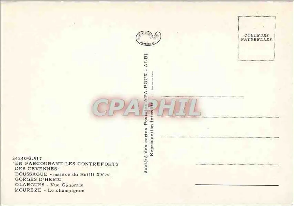 Les Contreforts des Cévennes — En parcourant les Contreforts des Cévennes — Société des cartes Postales Albi - Rückseite