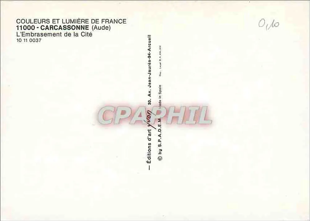 Carcassonne — L'Embrasement de la Cité — Éditions d'art YVON - Verso