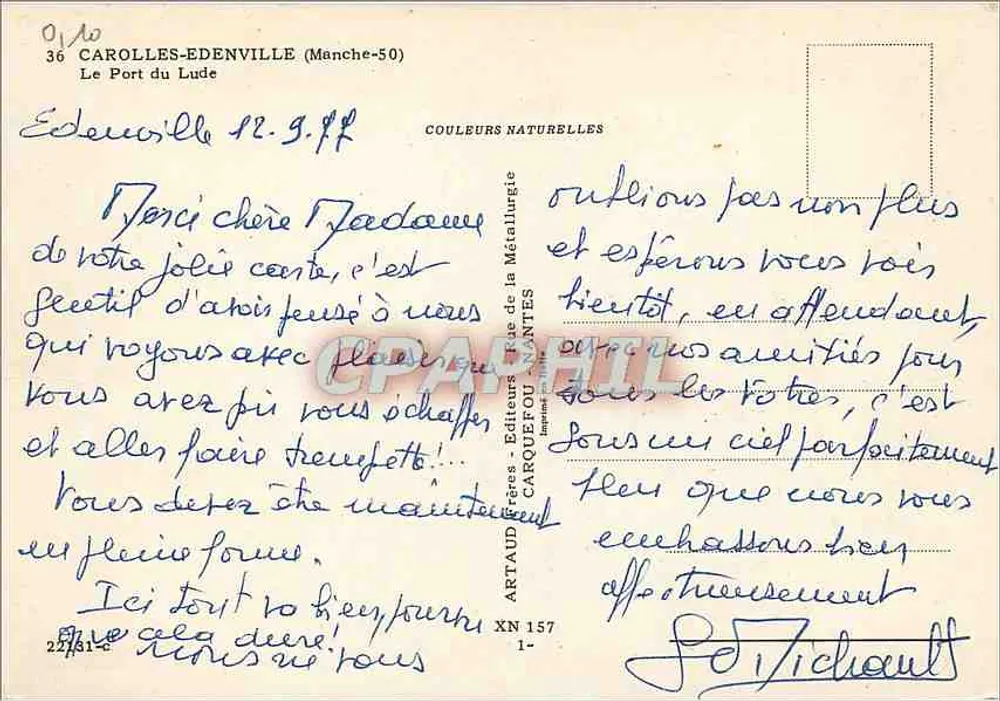 Der Hafen von Lude — Carolles-Edenville (Manche-50) — Éditeurs de la Métallurgie, Carquefou - Rückseite