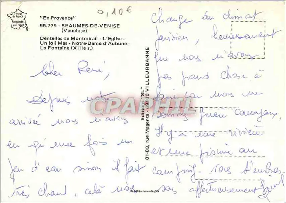 Beaumes-de-Venise — Panoramablick — Verlag 'En Provence' n° 95.779 - Rückseite