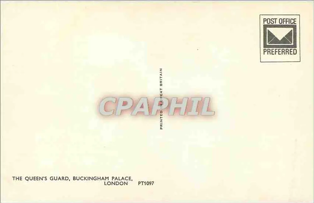 Die königliche Garde — Buckingham Palace — Verleger Post Office, Nr. PT1097 - Rückseite
