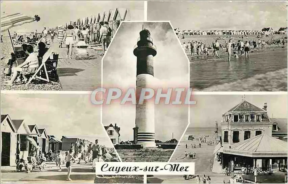 Cayeux-sur-Mer — Strand, Leuchtturm und Strandkabinen — Verlag: Cie des Arts Photomécaniques - Vorderseite