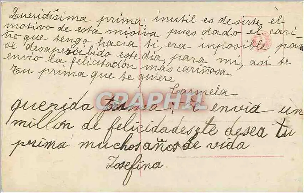 Jovem mulher segurando galhos de salgueiro — Valladolid — editor RR n° 2672/1 - Verso