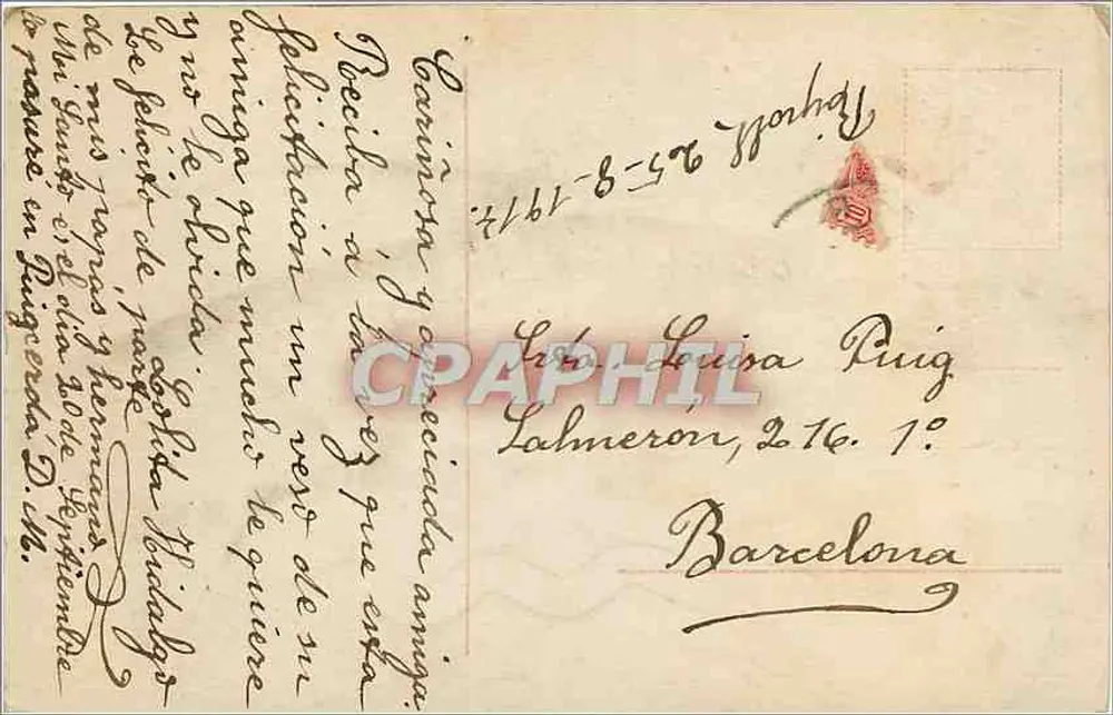 Jovem mulher com chapéu de flores — retrato — editor anônimo, n° 3983/104 - Verso