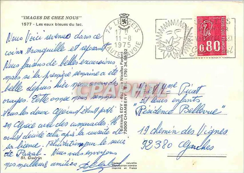 Lago azul nas montanhas — Edições EDY — n° 1577 - Verso