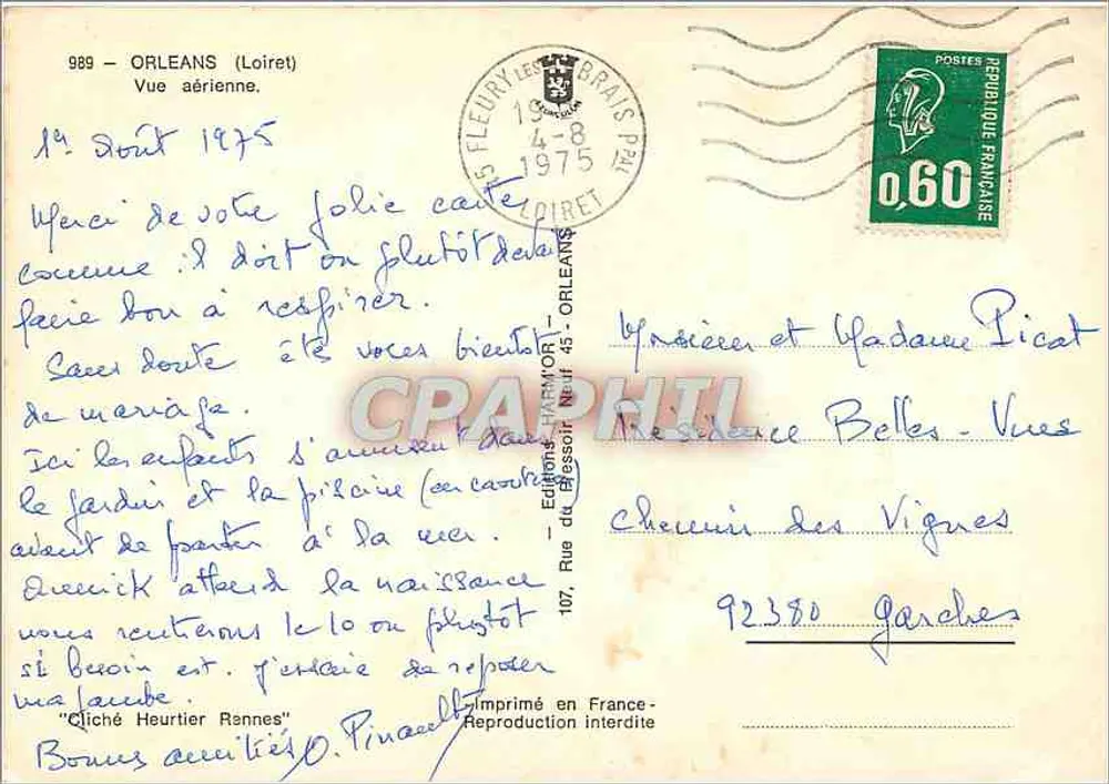 Orléans — Vista aérea da catedral — Éditions du Dessous Neuf - Verso