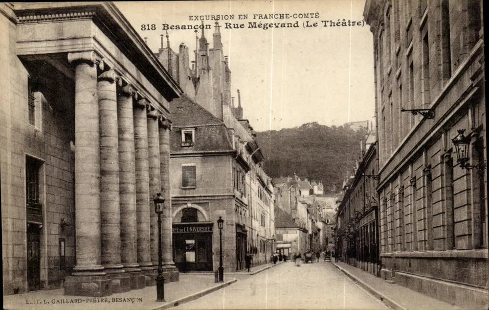 Besançon — Rue Mégevand (Le Théâtre) — L.I.T. Gaillard-Paëtre, Besançon - Recto