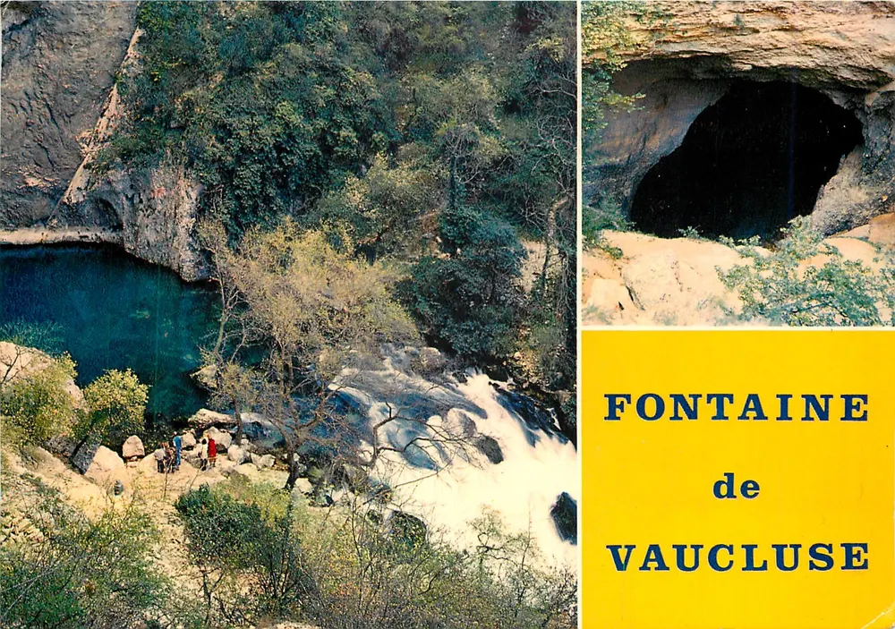 Fontaine de Vaucluse — vista da Grande Cachoeira e da gruta — Éditions LA CIGOGNE - Frente