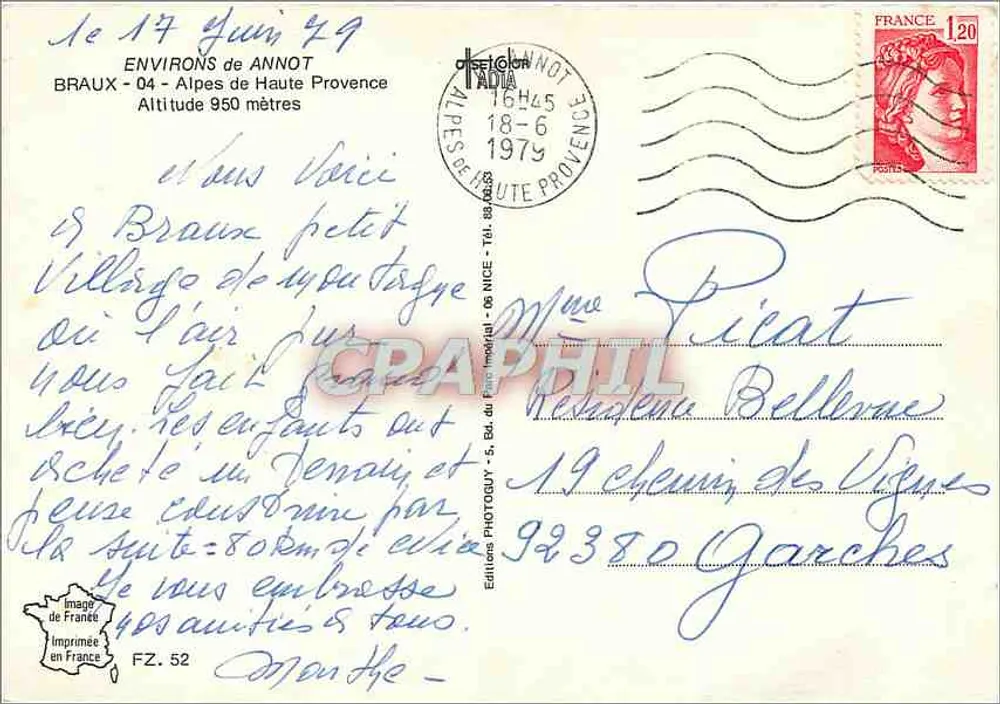 Braux — Alta Provença, Arredores de Annot — Editores Photoguy, Nice - Verso