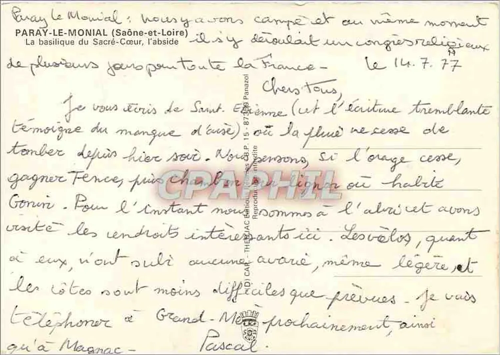 Basilika des Heiligen Herzens — Paray-le-Monial (Saône-et-Loire) — Verlag IRIS, Seriennummer nicht sichtbar - Rückseite