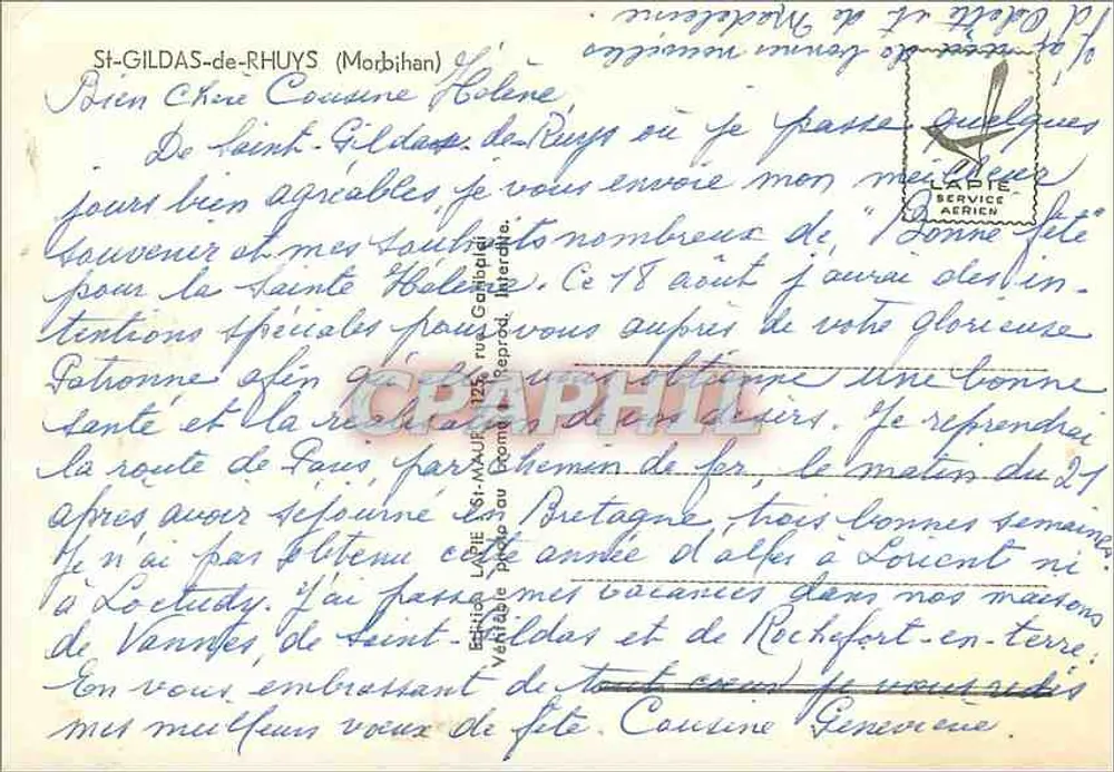 Saint-Gildas-de-Rhuys — vista aérea das costas e praias — editor LAPIE SERVICE AÉRIEN - Verso