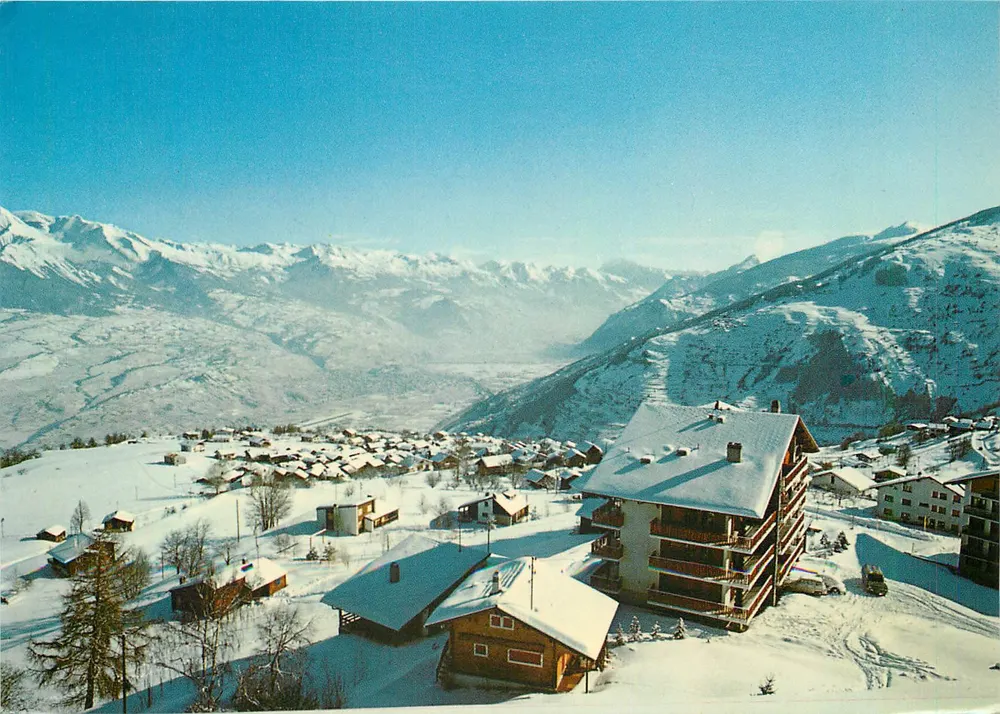 Haute-Nendaz — vue de la vallée du Rhône — Édition J.P. Gilly, n° 005 - Recto