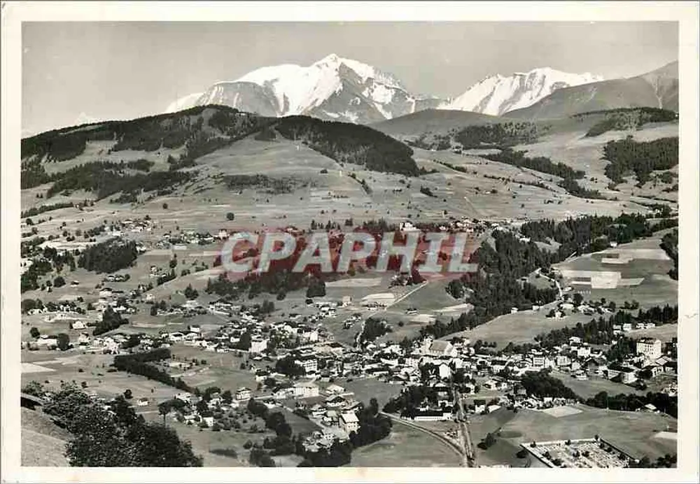 Mégeve e o Mont-Blanc — Verão — editor L. Morand, n° G.110 - Frente