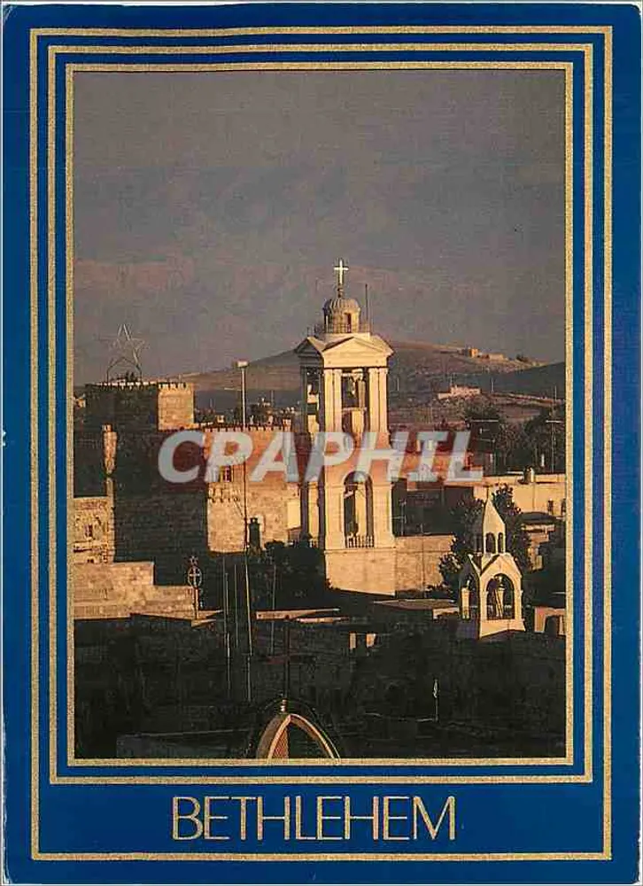 Bethlehem — Ansicht der Stadt mit Kirche und Stern von Bethlehem — Verlag nicht sichtbar - Vorderseite