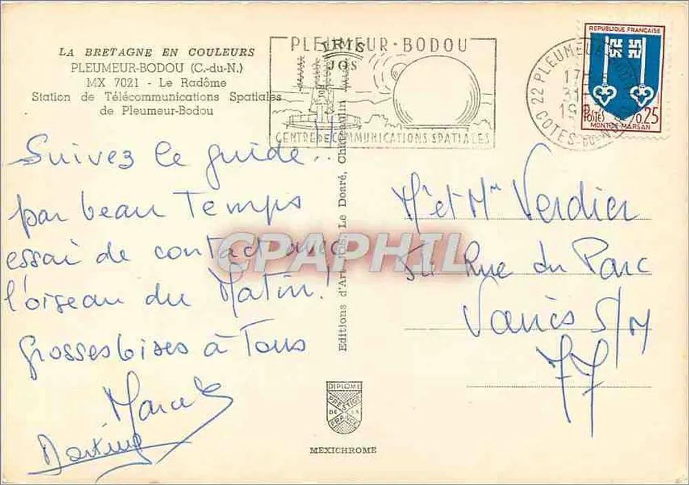 Fernmeldezentrale — Pleumeur-Bodou — Diplomchrome Editions - Rückseite
